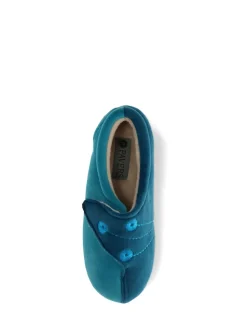 Bleu sarcelle - Pavers femme Chaussons entièrement à fermeture tactile avec semelle permassique