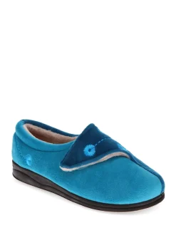 Bleu sarcelle - Pavers femme Chaussons entièrement à fermeture tactile avec semelle permassique
