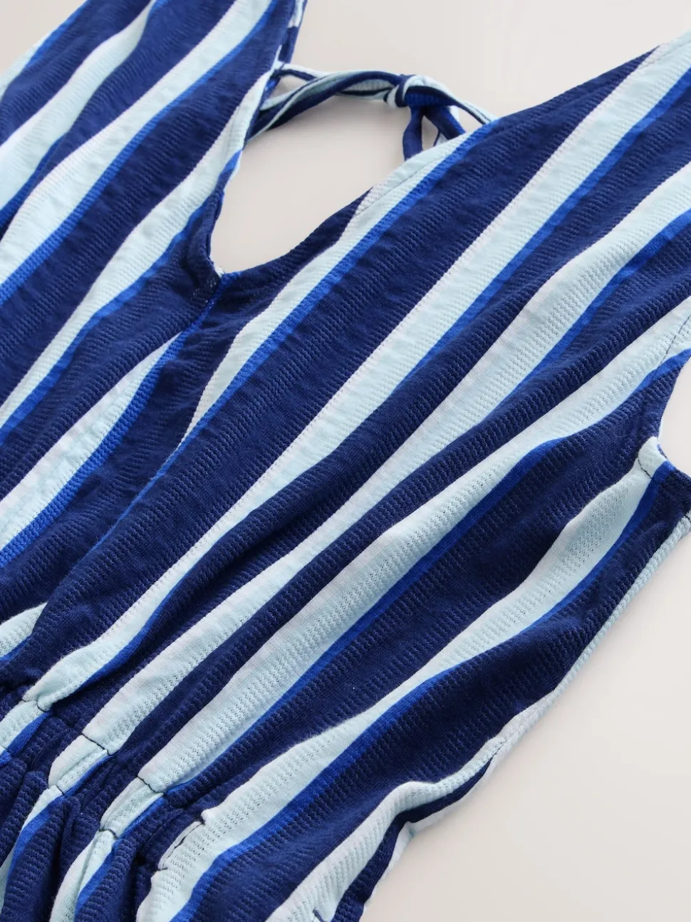 Bleu/Blanc - Combinaison d’été en jersey