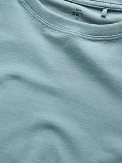 Bleu/bleu clair/Crème/Blanc - The Set lot de 4 t-shirts à manches mi-longues à col rond