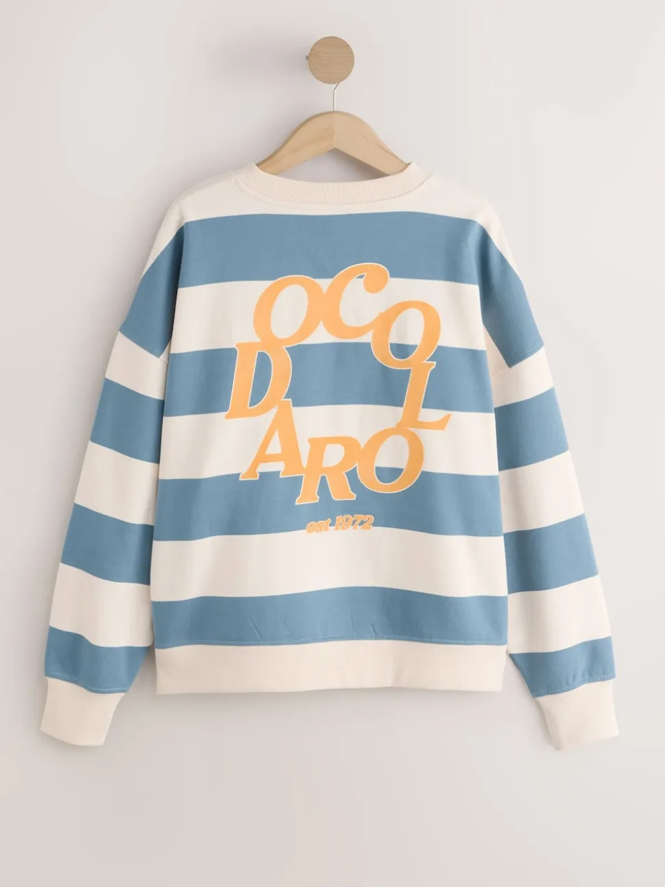 Bleu/Ecru - Sweat-shirt graphique à col rond à manches longues « Colarado » City