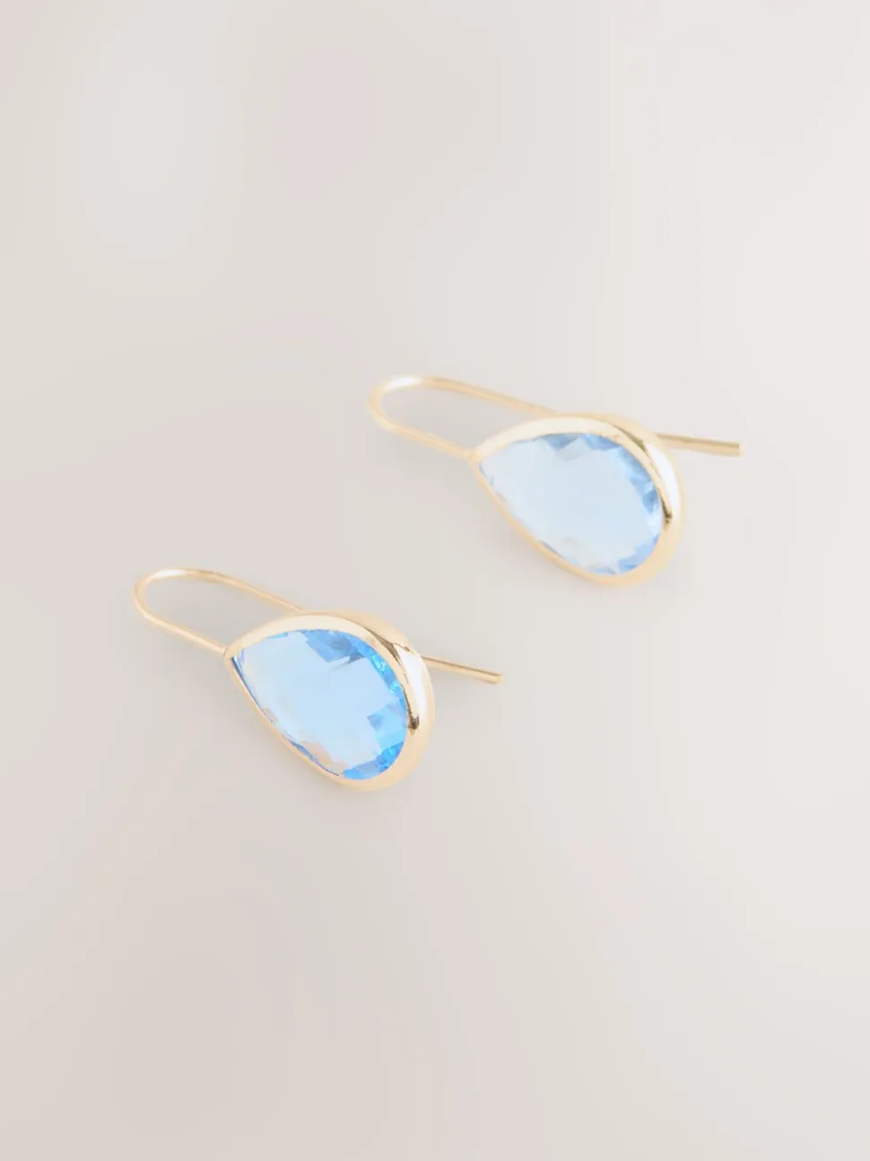 Bleu/grège - Boucles d’oreilles goutte d’eau scintillantes