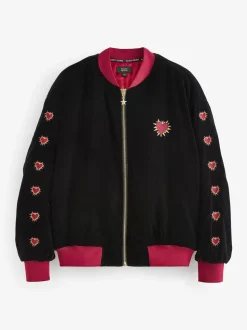 Blouson bombardier brodé en velours Rockett St George