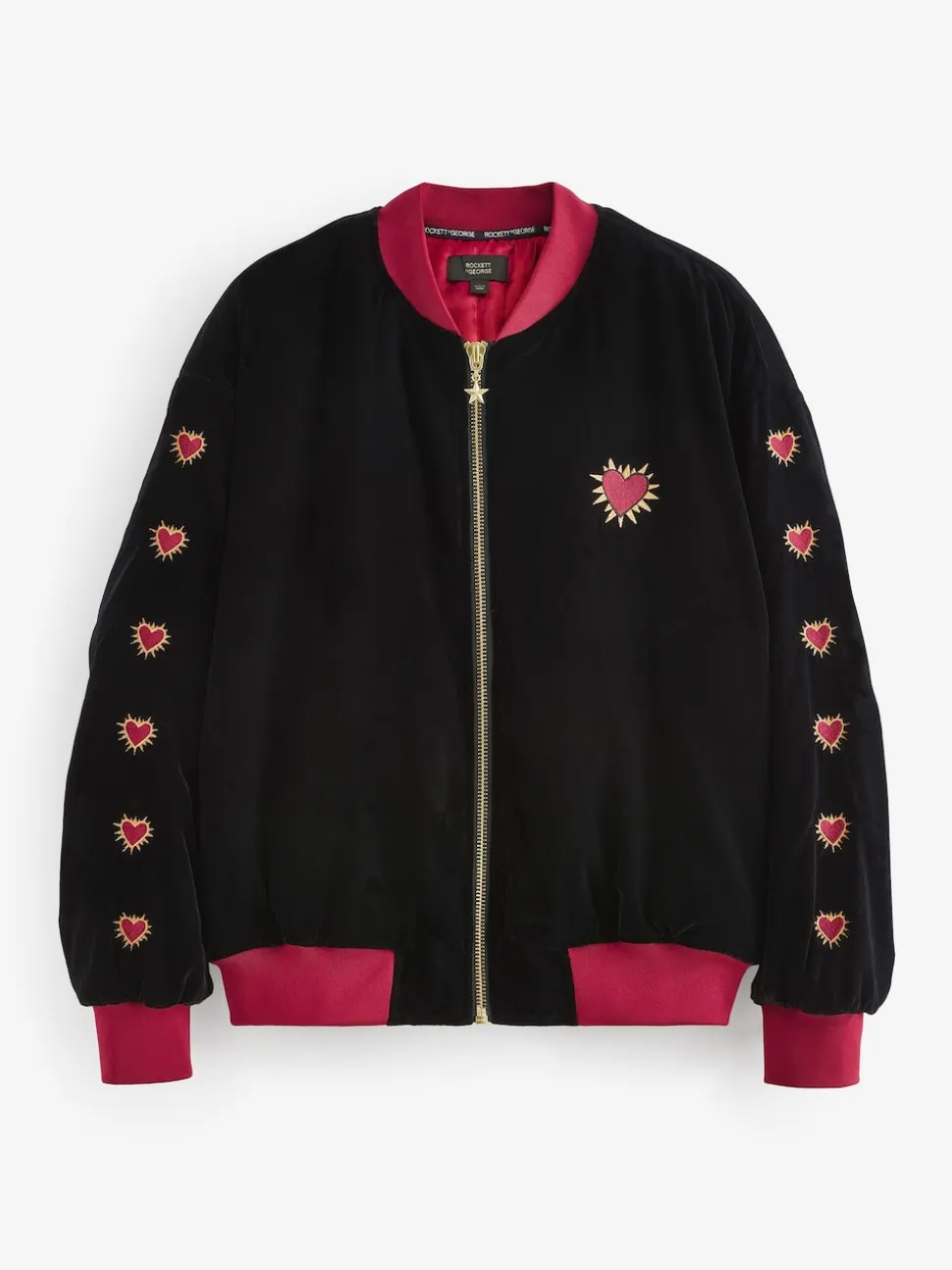 Blouson bombardier brodé en velours Rockett St George