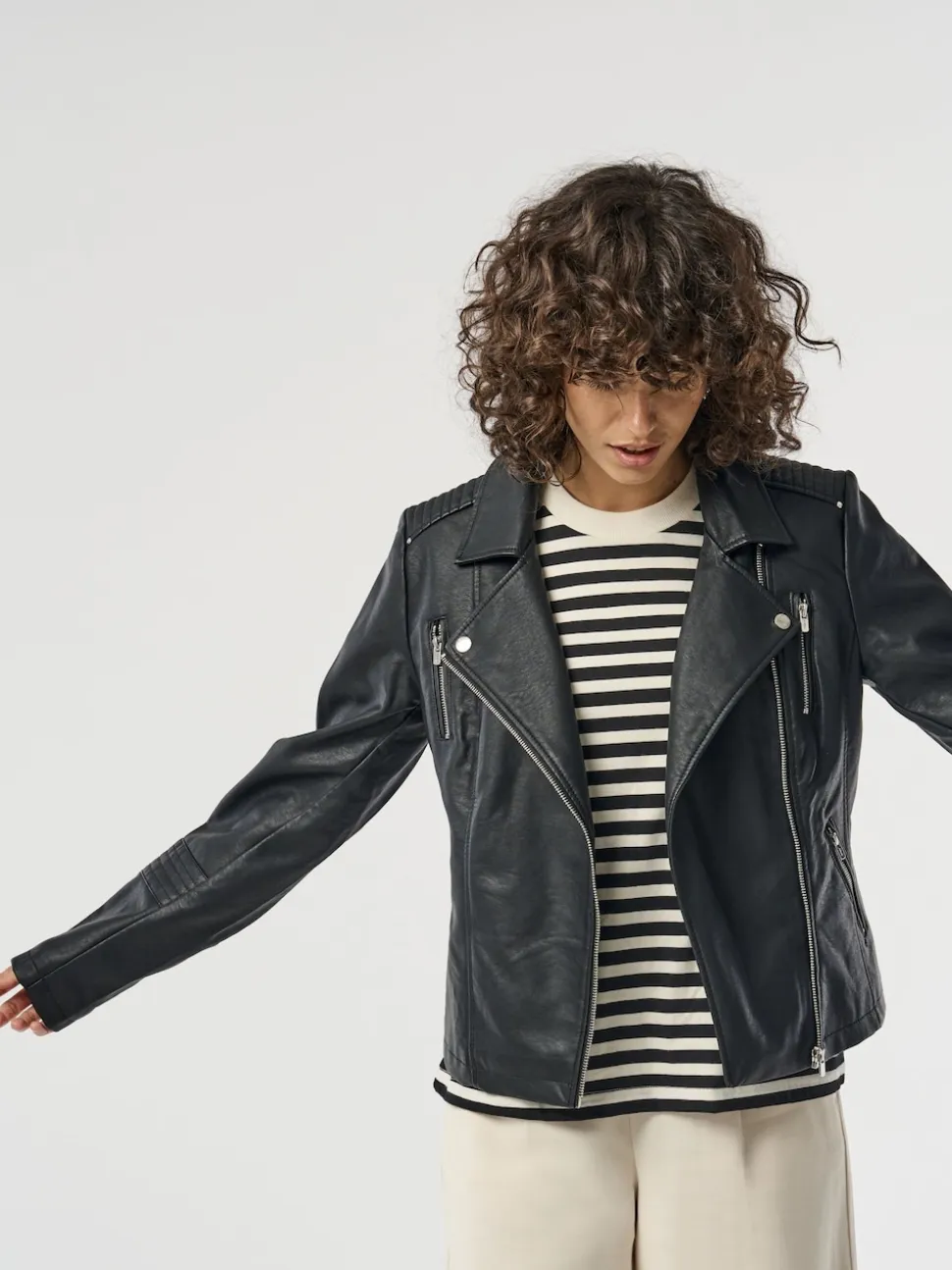 Blouson motard Only en cuir synthétique