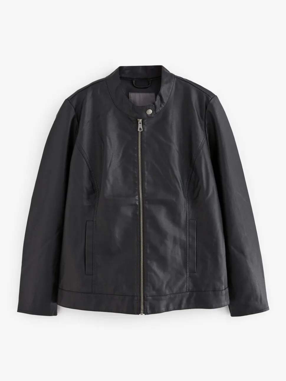 Blouson style motard Only Curve sans col en imitation cuir