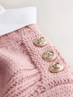Blush Rose - Pulls look superposé en maille à col en V avec chemise
