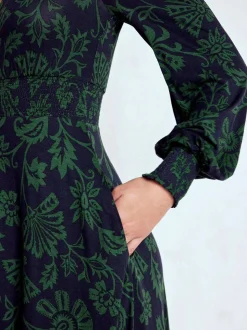 Boden Robe Mi-long Smockée Ivy