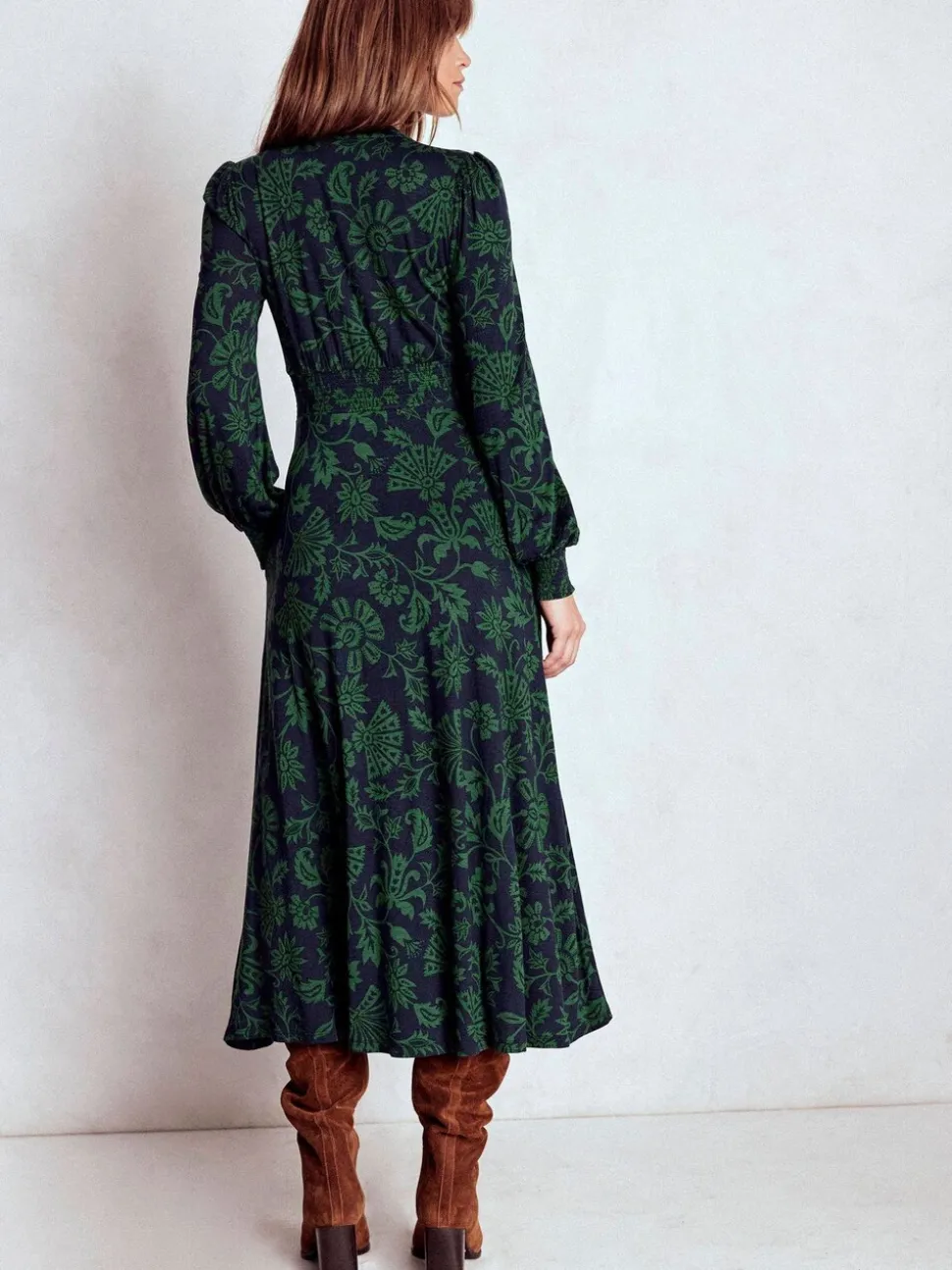 Boden Robe Mi-long Smockée Ivy