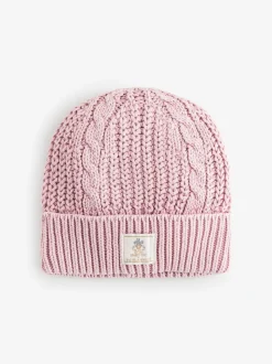 Bonnet Shabby Chic by Rachel Ashwell® rose en maille torsadée