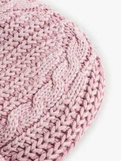 Bonnet Shabby Chic by Rachel Ashwell® rose en maille torsadée