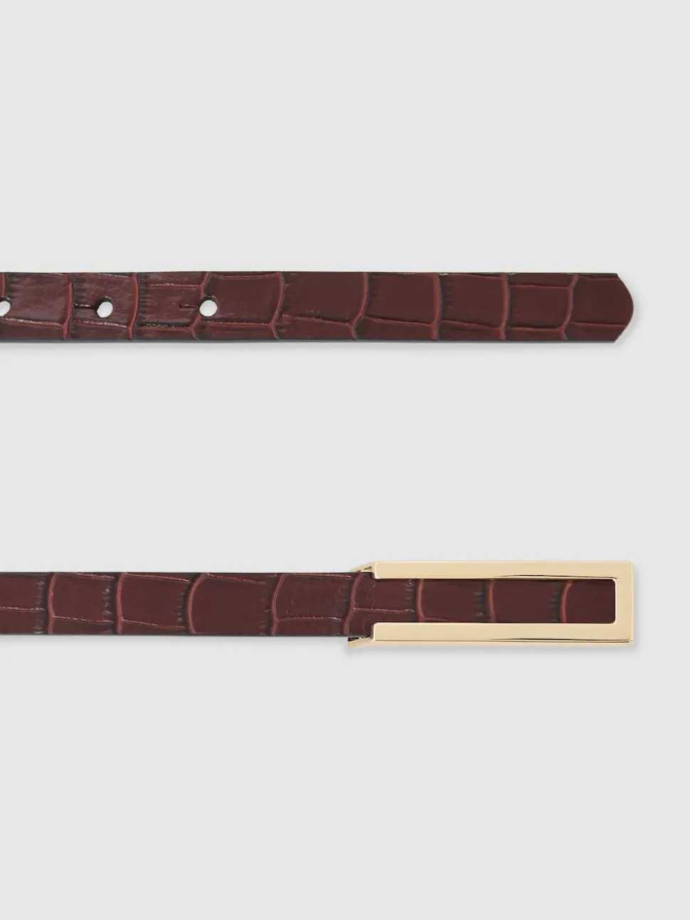 bordeaux - Ceinture en cuir effet crocodile Reiss Bronya