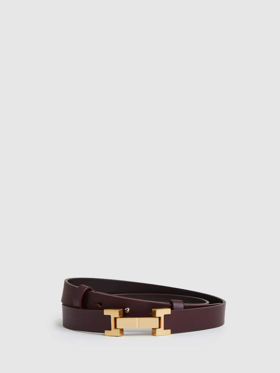 bordeaux - Ceinture REISS Hayley en cuir à charnières carrées