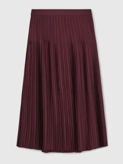 bordeaux - Jupe mi-longue Reiss Savannah plissée