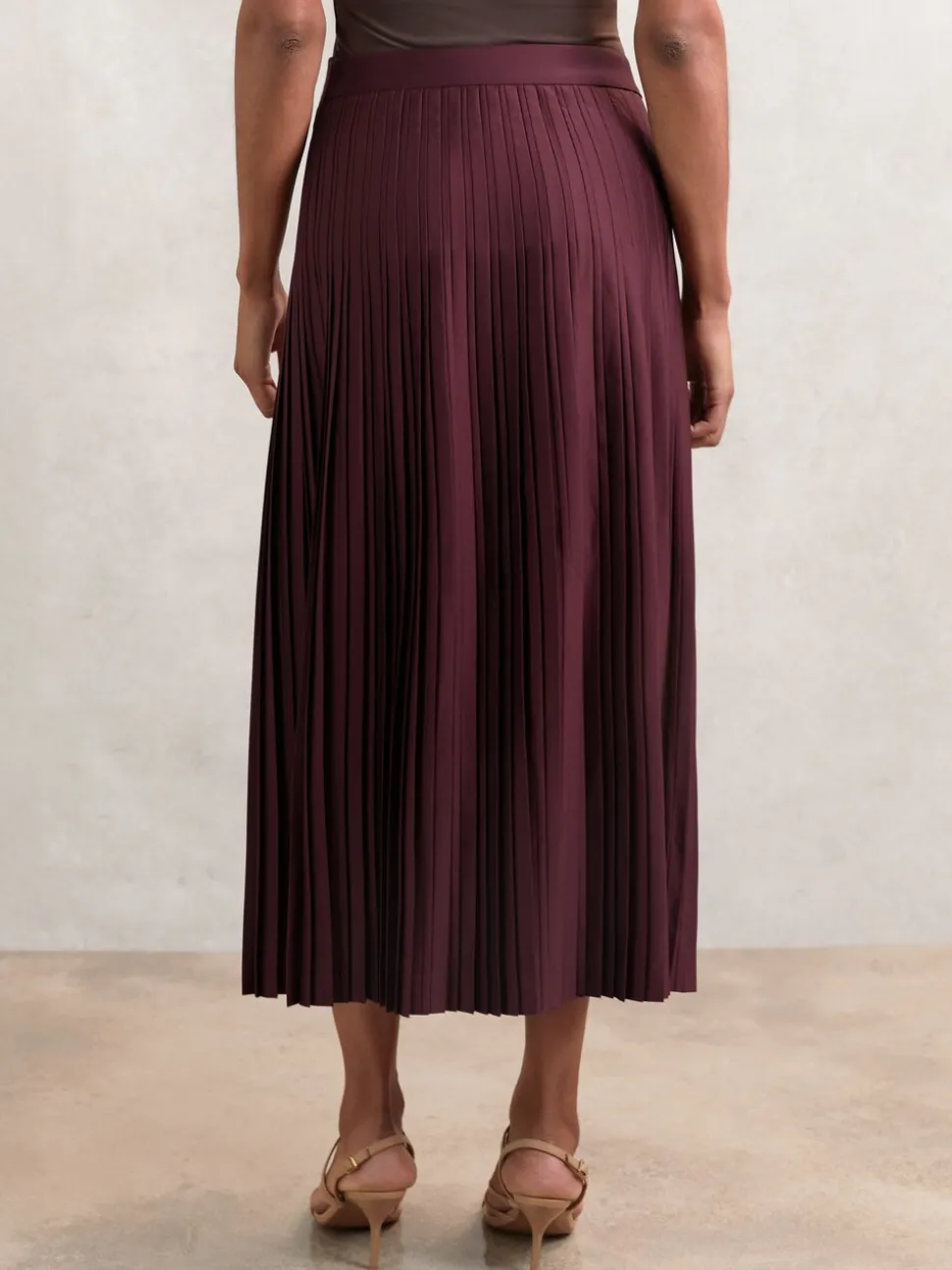 bordeaux - Jupe mi-longue Reiss Savannah plissée