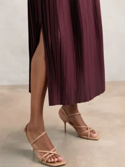 bordeaux - Jupe mi-longue Reiss Savannah plissée