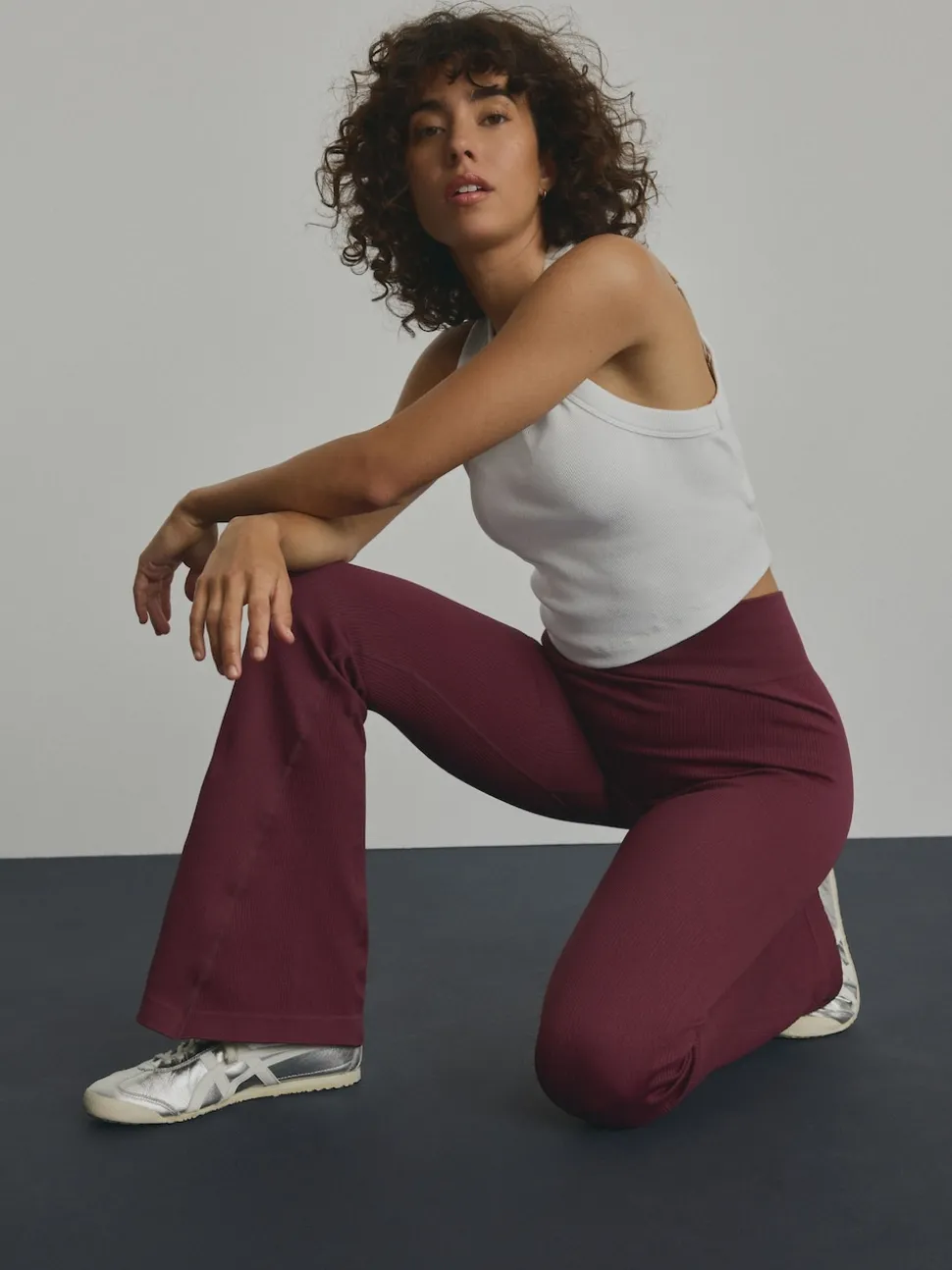 bordeaux - Leggings Kickflare côtelés