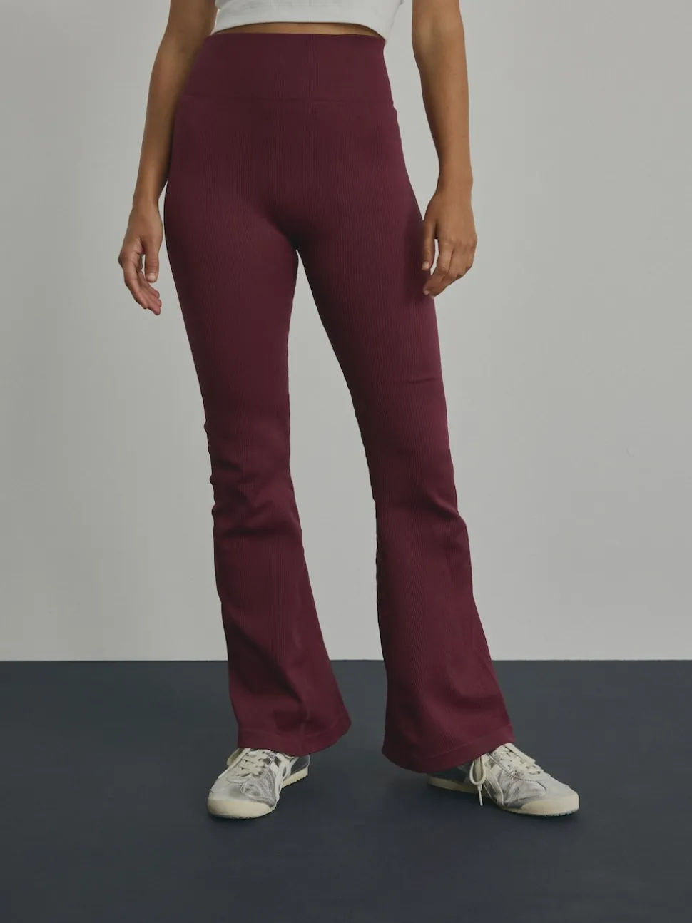 bordeaux - Leggings Kickflare côtelés