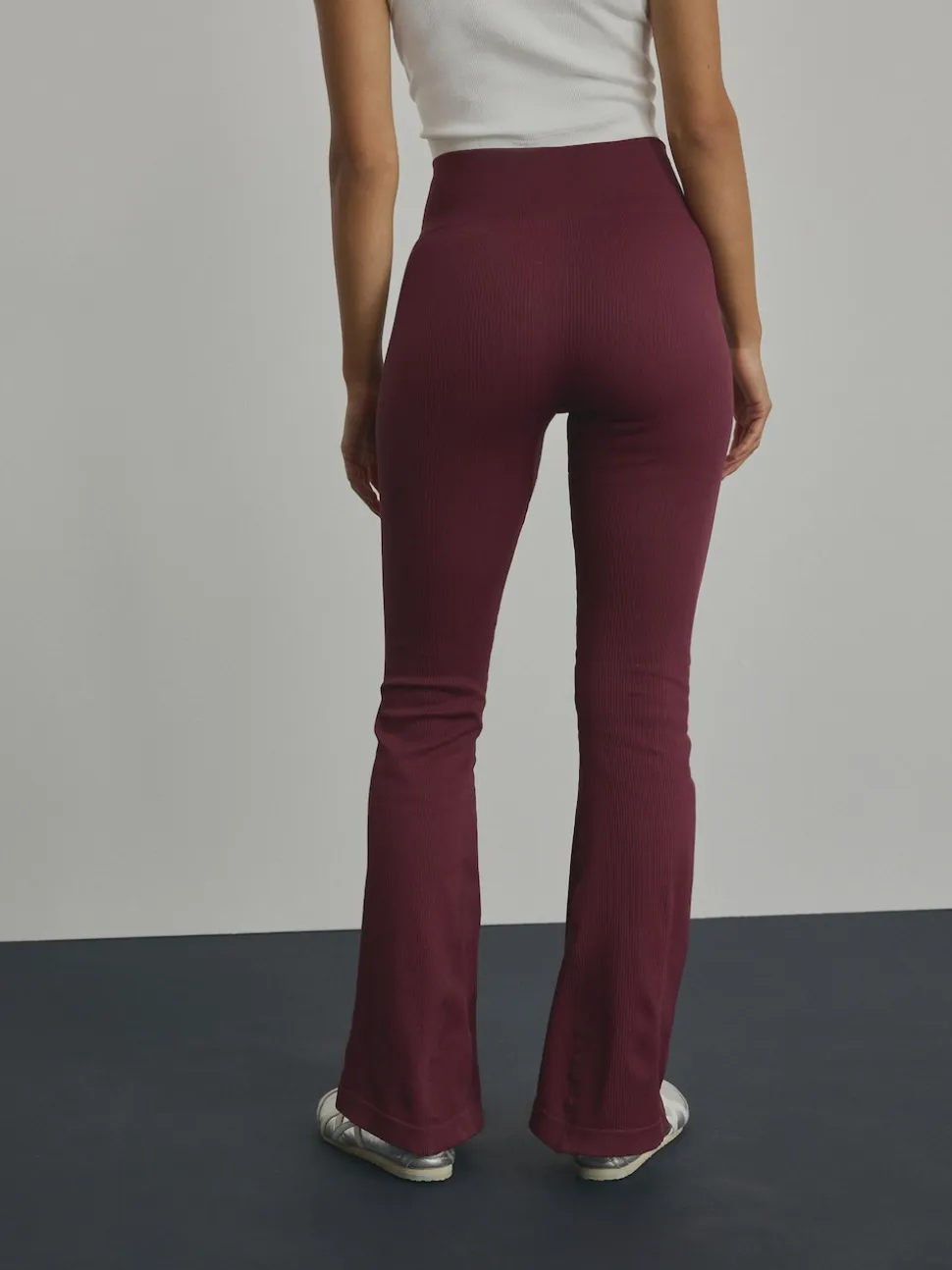 bordeaux - Leggings Kickflare côtelés