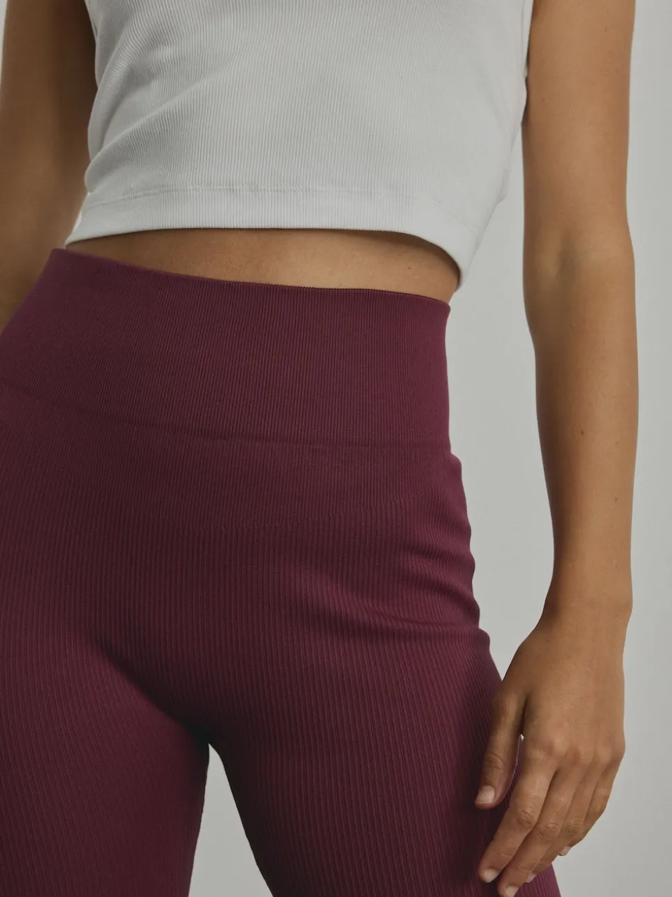 bordeaux - Leggings Kickflare côtelés