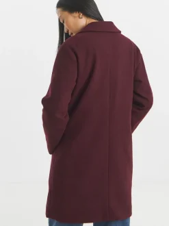 bordeaux - Manteau JD Williams boutonné sur le devant à simple boutonnage