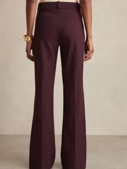 bordeaux - Pantalons évasés taille haute Reiss Claude