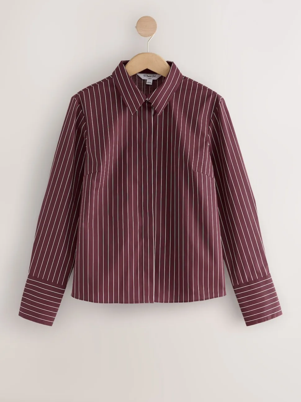 Bordeaux à rayures - Chemise extensible ajustée Essential à manches longues