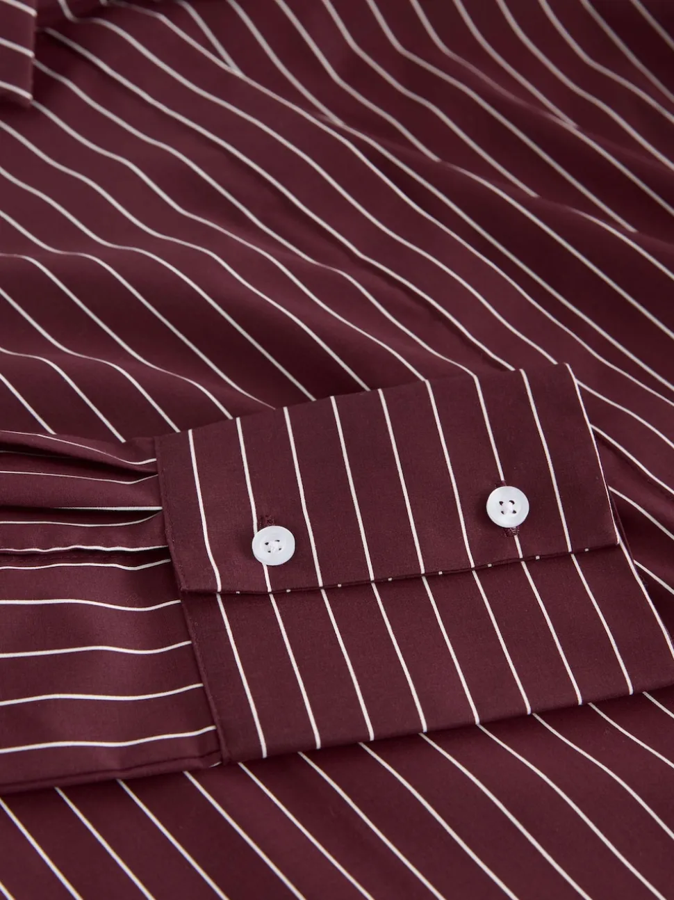 Bordeaux à rayures - Chemise extensible ajustée Essential à manches longues
