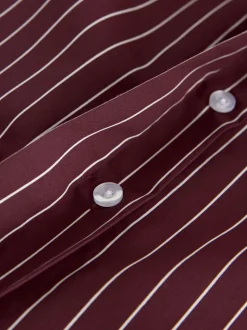 Bordeaux à rayures - Chemise extensible ajustée Essential à manches longues
