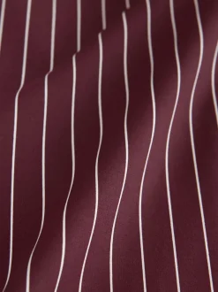 Bordeaux à rayures - Chemise extensible ajustée Essential à manches longues