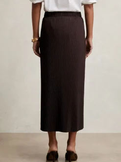 bordeaux - Reiss Pippa Jersey plissé Mi-long Jupes