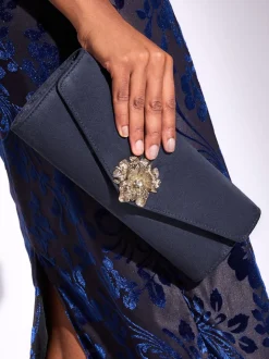 Bordure fleurie bleu marine - Pochette Lipsy