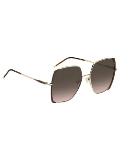 BOSS Lunettes de soleil carrées dorées oversize
