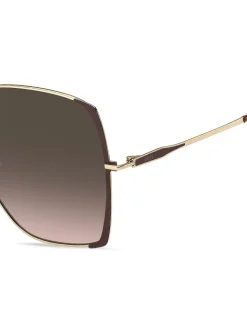 BOSS Lunettes de soleil carrées dorées oversize