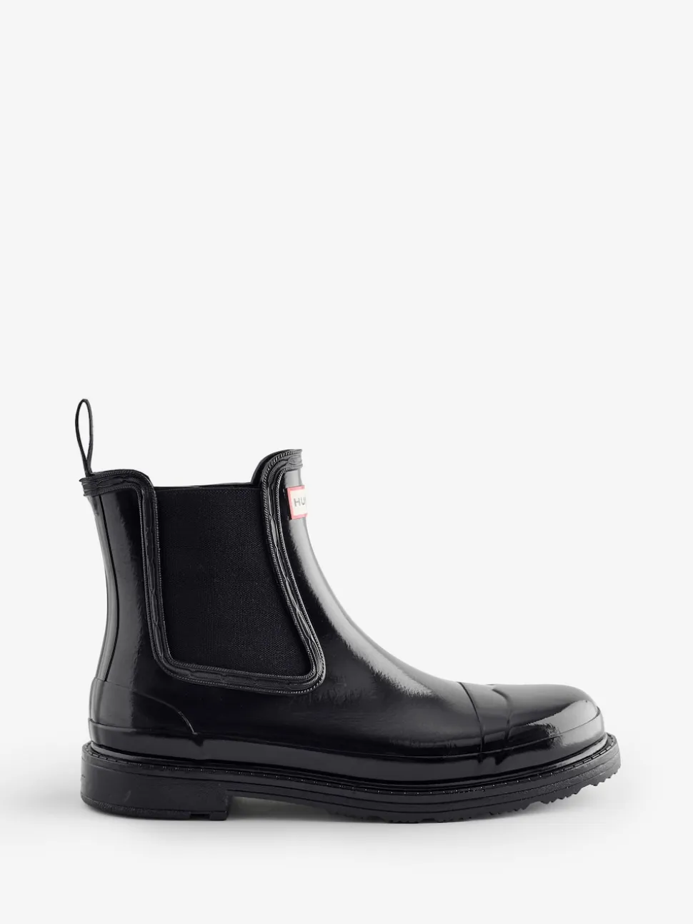 Bottes Hunter Chelsea Commando Gloss noires pour femme