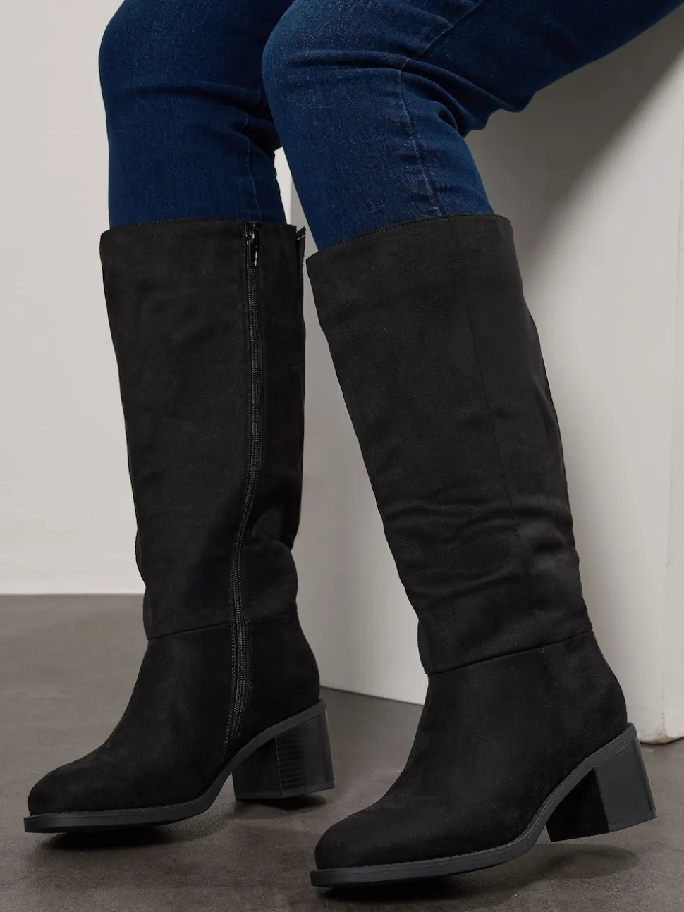Bottes Yours Curve hauteur genou à talon carré