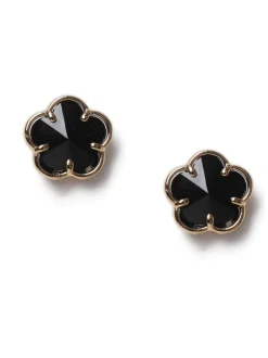 Boucles d'oreilles Aela Facet Flower noires
