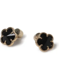 Boucles d'oreilles Aela Facet Flower noires