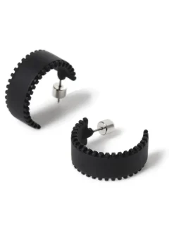 Boucles d’oreilles Aela mates épaisses noires