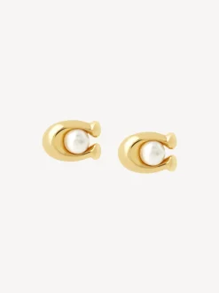Boucles d’oreilles COACH Tone Pearl Signature