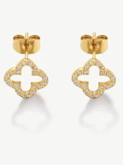 Boucles d’oreilles D.louise imperméables avec clous de trèfle