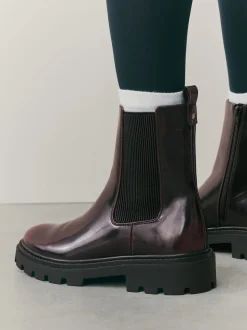 Bourgogne Rouge Brevet - Bottines Forever Comfort® à semelle crantée Chelsea