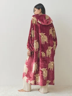Bourgogne Rouge Hamish the Highland Cow - Couverture à capuche oversize
