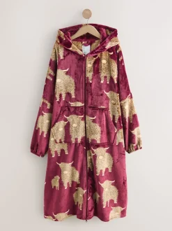 Bourgogne Rouge Hamish the Highland Cow - Couverture à capuche oversize