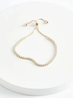 Bracelet de tennis Aela Or Tone Diamond Simulant