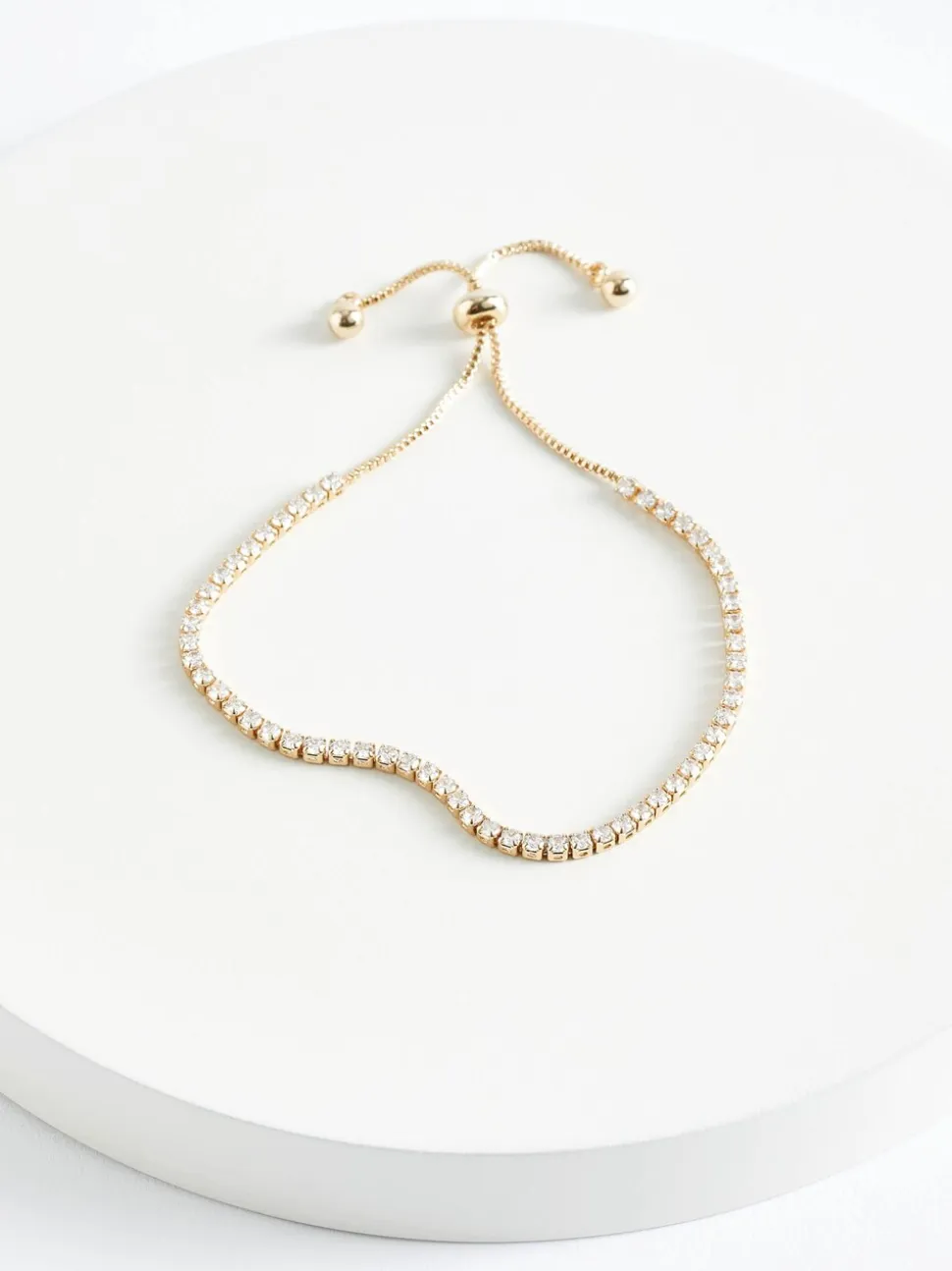 Bracelet de tennis Aela Or Tone Diamond Simulant