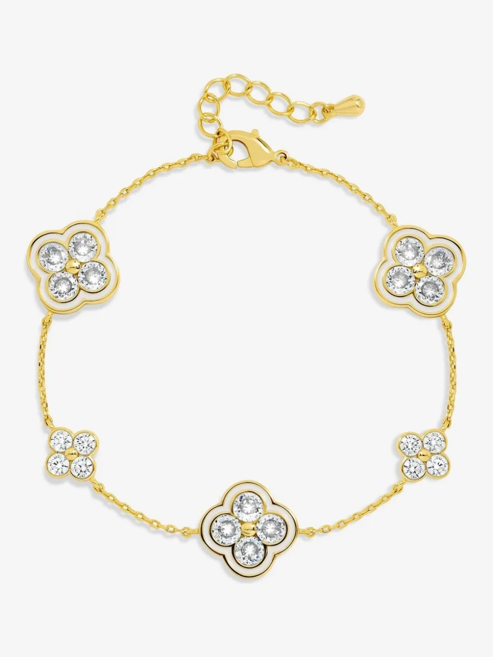 Bracelet Jon Richard trèfle pavé