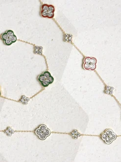 Bracelet Jon Richard trèfle pavé