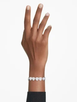 Bracelet tennis Swarovski x Ariana Grande en rhodium plaqué cœur