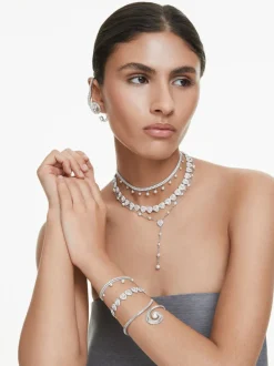 Bracelet tennis Swarovski x Ariana Grande en rhodium plaqué cœur